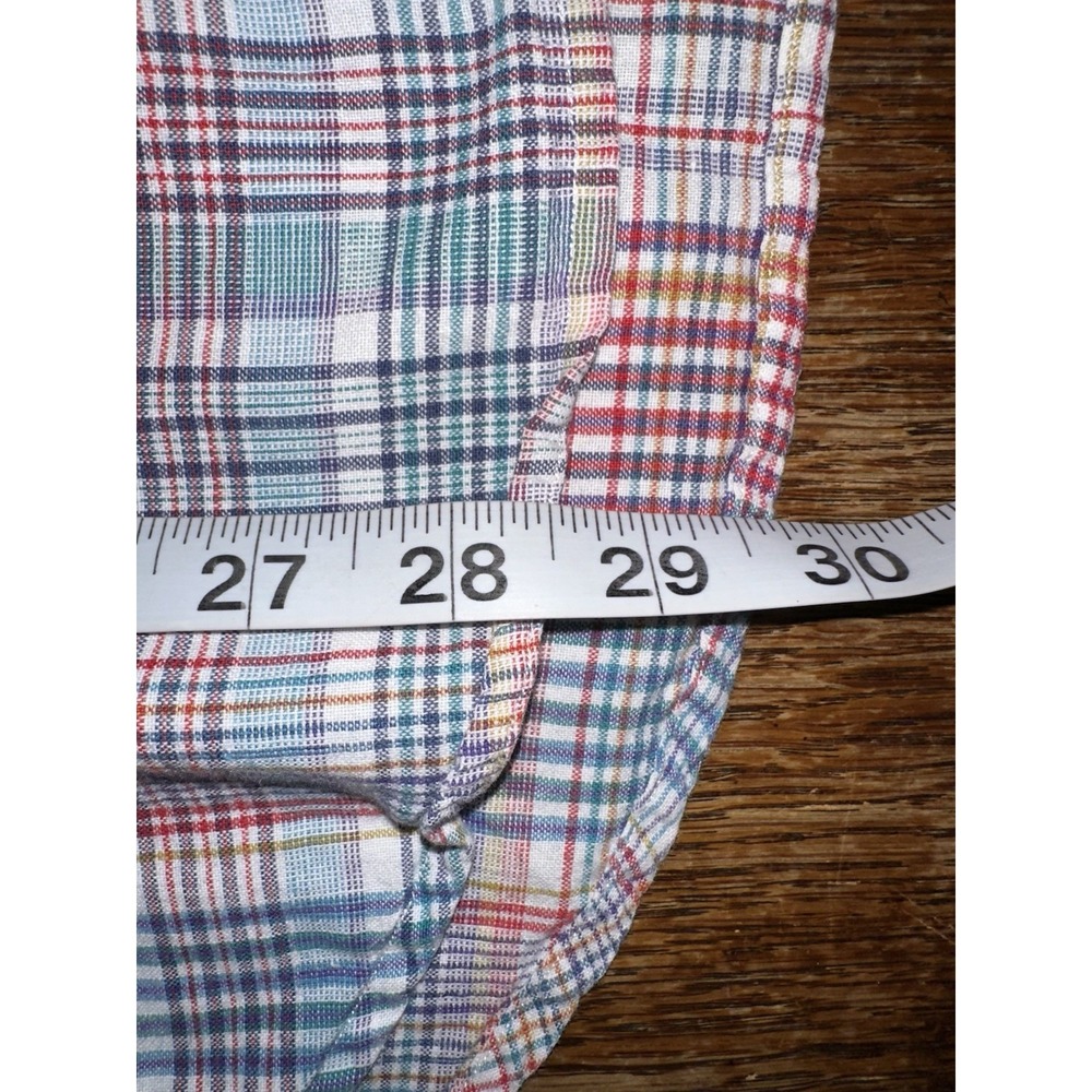 Threads Saks Fifth Avenue Button Up Shirt Medium Plaid Linen Blend Long Sleeve - Picture 7 of 7